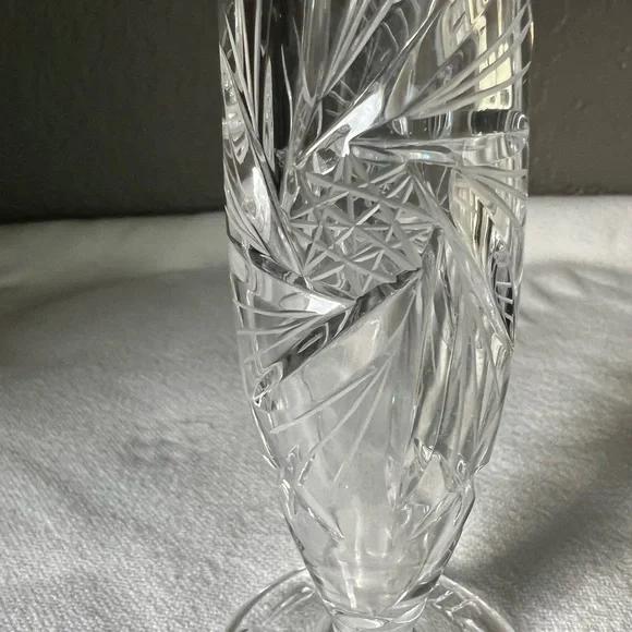 vintage Bohemian cut crystal bud vase. - Picture 7 of 10